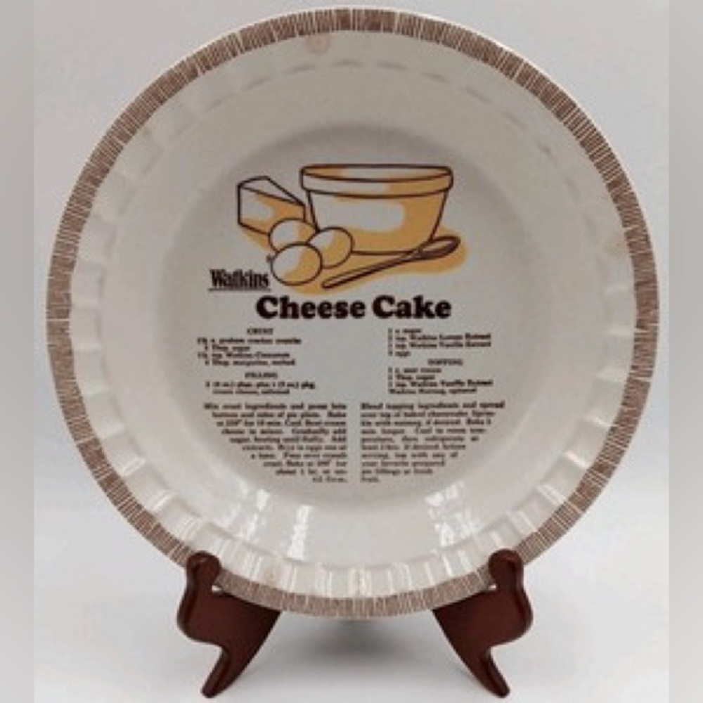 Vintage 1980’s Watkins Cheese Cake Recipe Plate